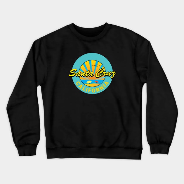 Santa Cruz Logo Symbol Beach Umbrellas Crewneck Sweatshirt by PauHanaDesign